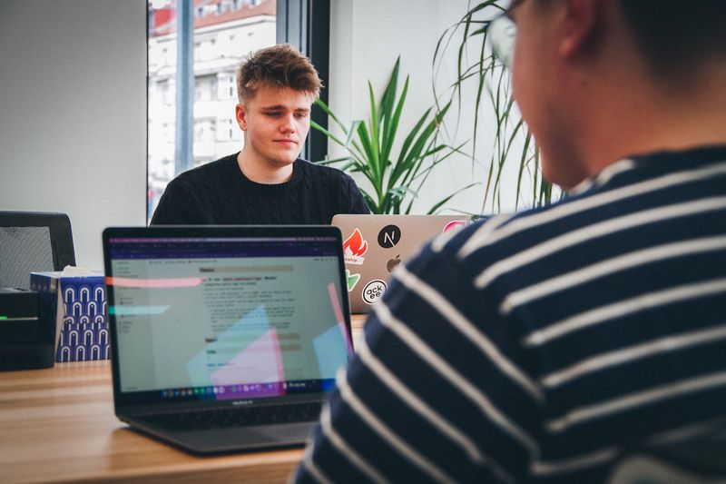 Ackee's backend developers in the meeting room